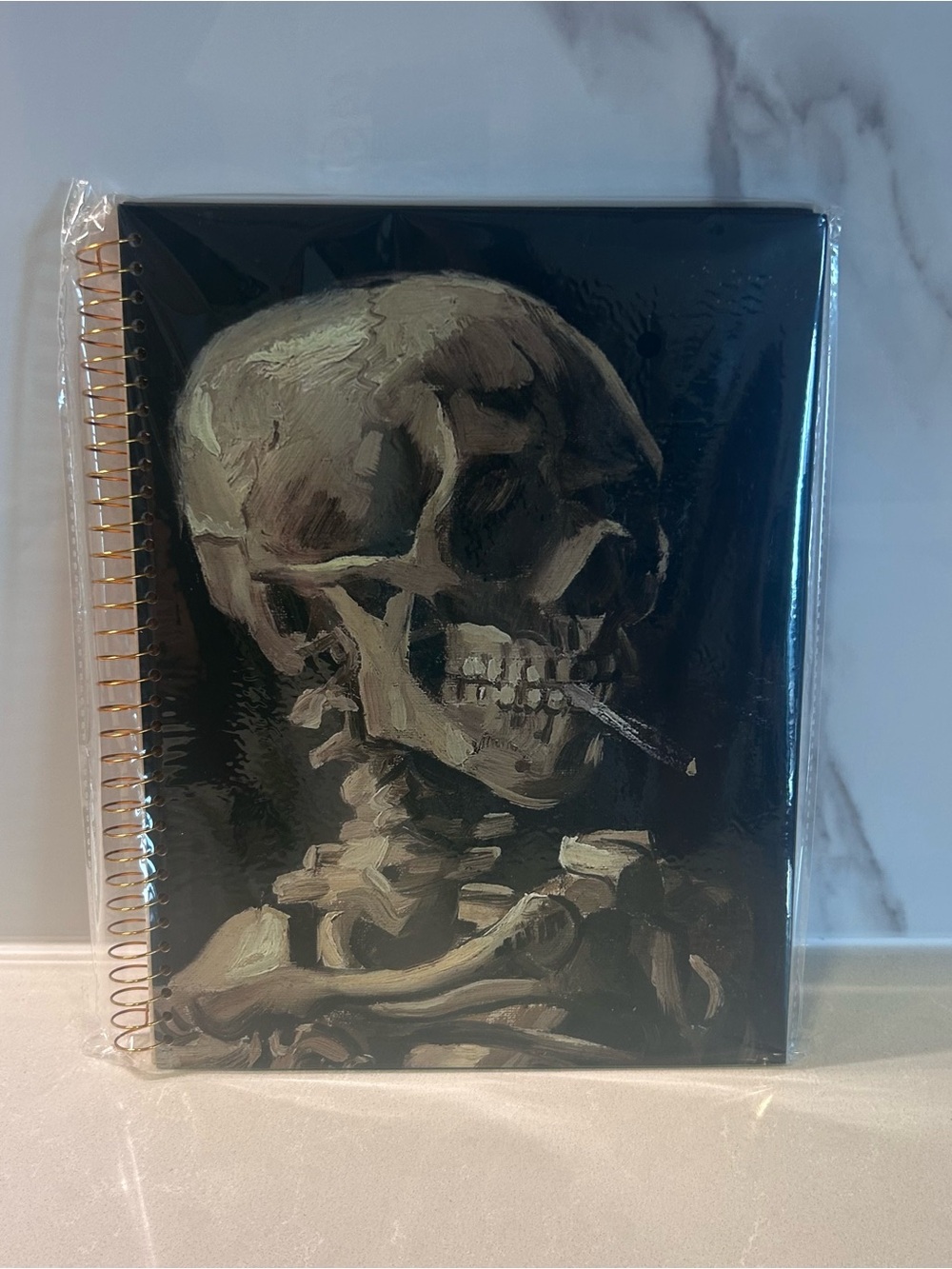 Van Gogh “Skull of a Skeleton With Burning Cigarette” Spiral Sketch Notebook